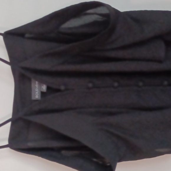 Bold Elements, black off the shoulder, spaghetti strap button down blouse. Sz. L - Picture 9 of 9